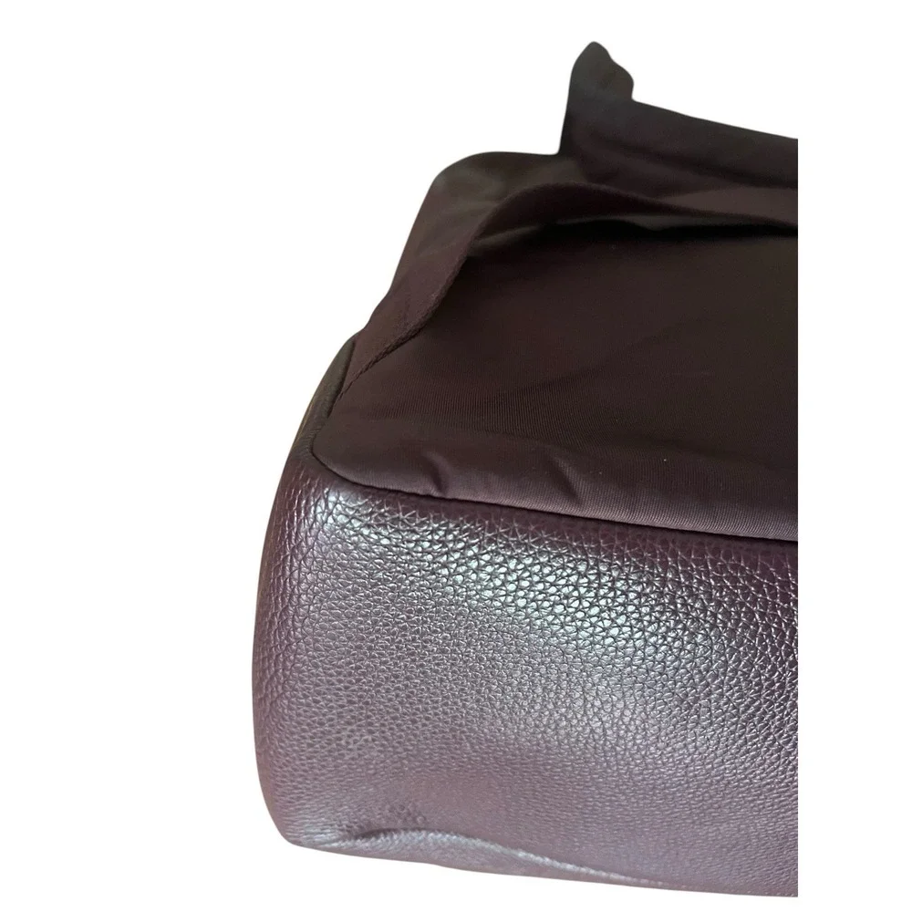 Coach Oxblood Burgundy Pebble Leather Nylon Backpack Travel Daypack 14